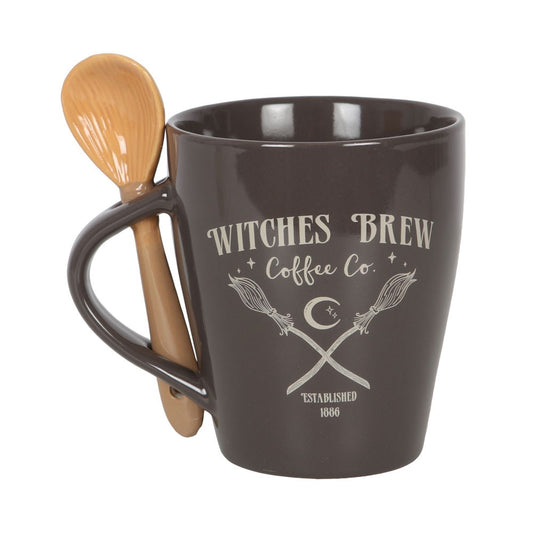 Witched Brew Coffee Co. Mug and Spoon Set Black