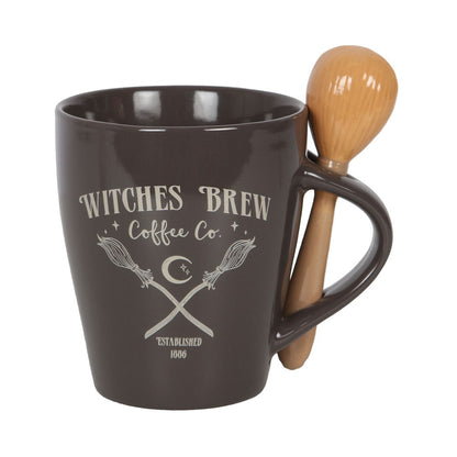 Witched Brew Coffee Co. Mug and Spoon Set Black