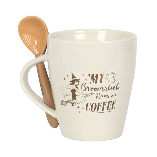 My Broomstick Ceramic Mug & Spoon Set