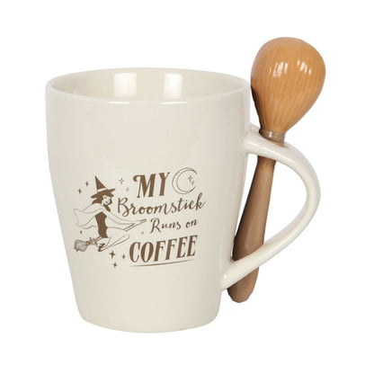 My Broomstick Ceramic Mug & Spoon Set