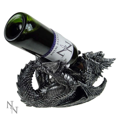 Metallic Silver Dragon Guzzler Wine Bottle Holder