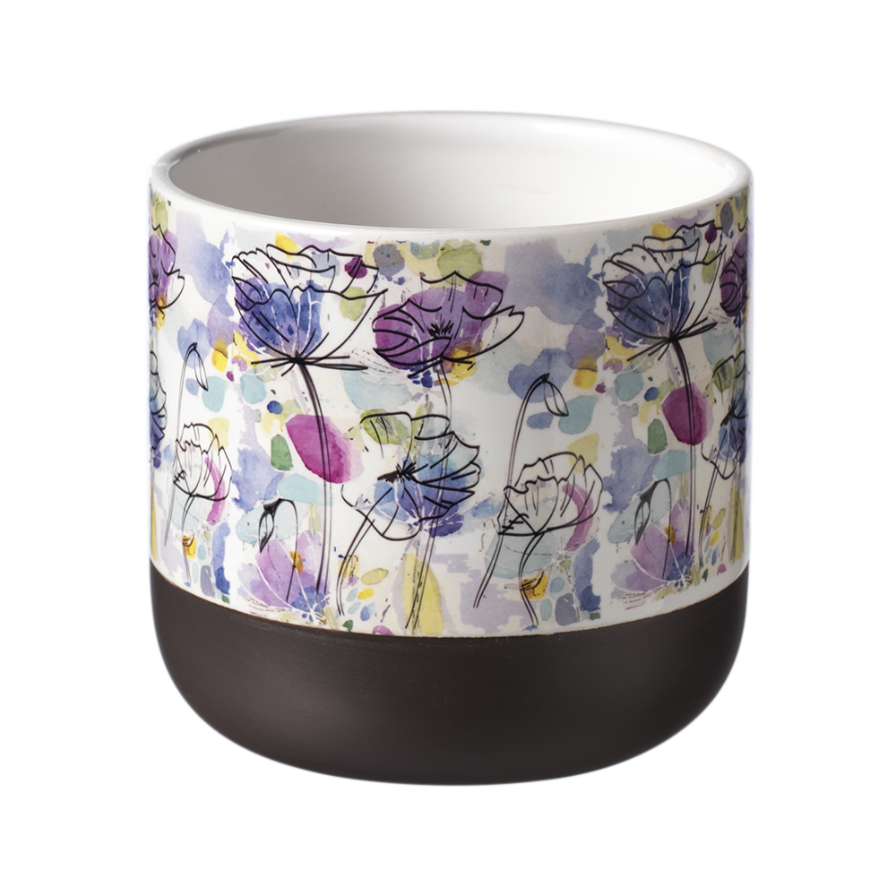 Abstract Floral Plant Pot