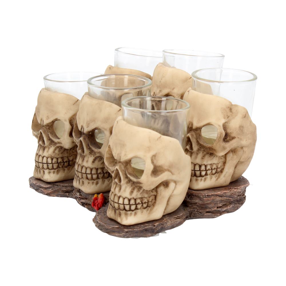 Six Shooter Skulls Skull Shot Glass Set