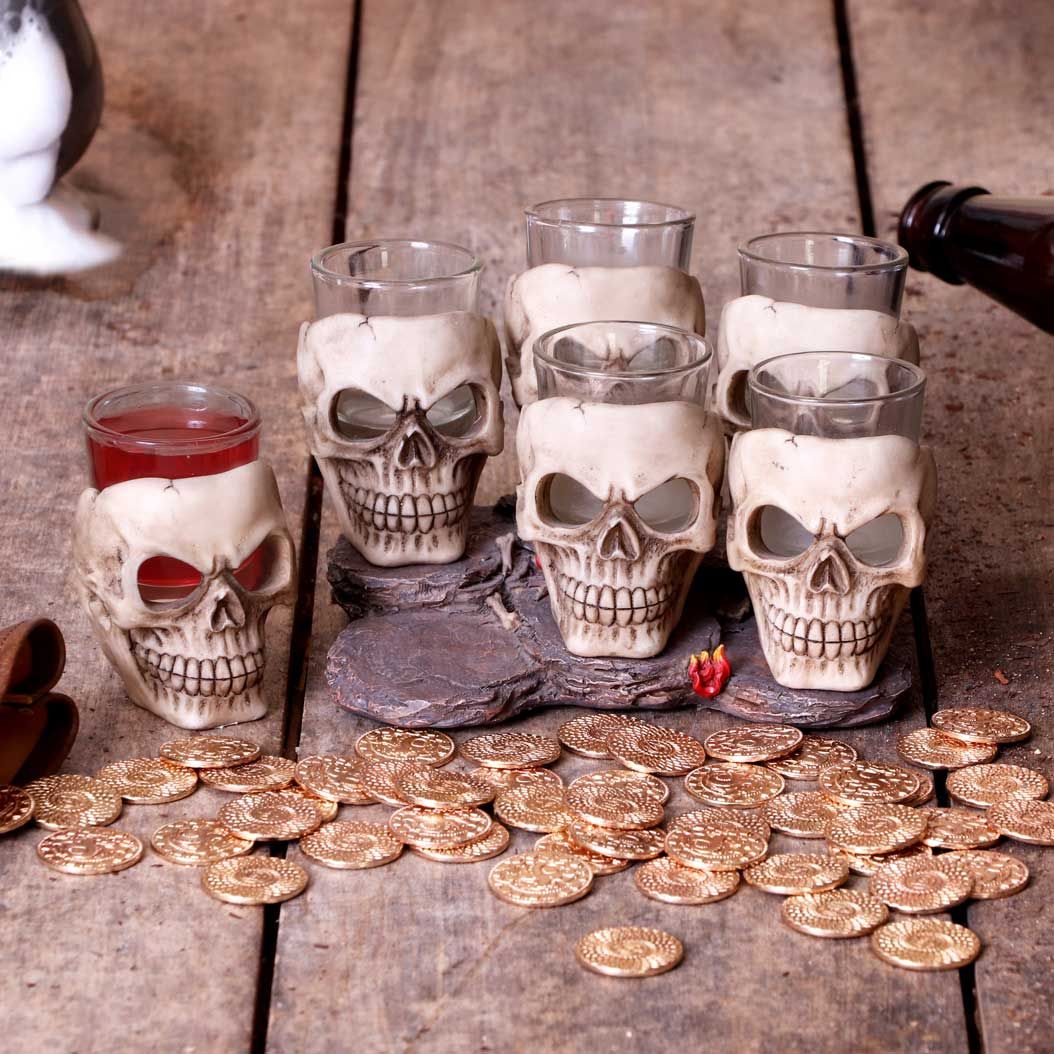 Six Shooter Skulls Skull Shot Glass Set