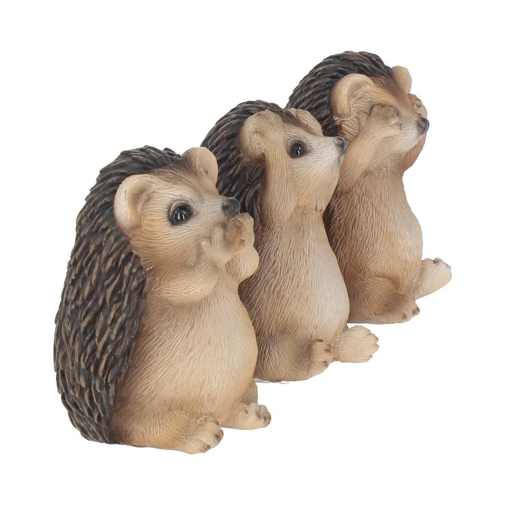 Three Wise Hedgehog Figurines