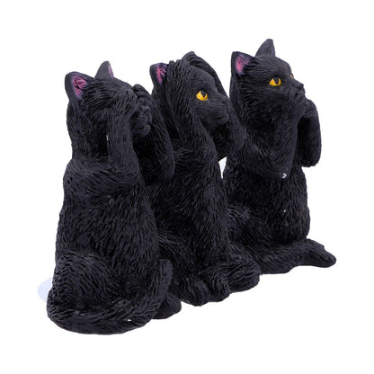 Three Wise Felines Black Cat Figures