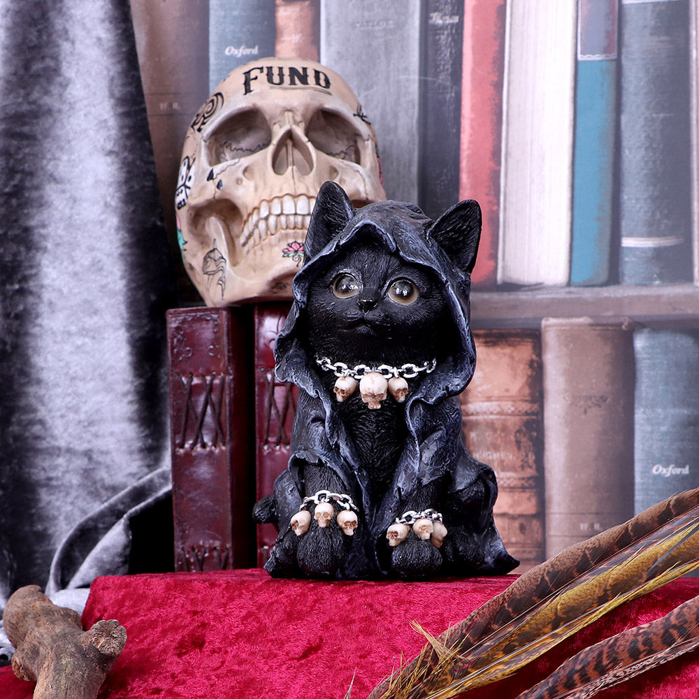 Reapers Feline Cloaked Grim Reaper Cat Figurine