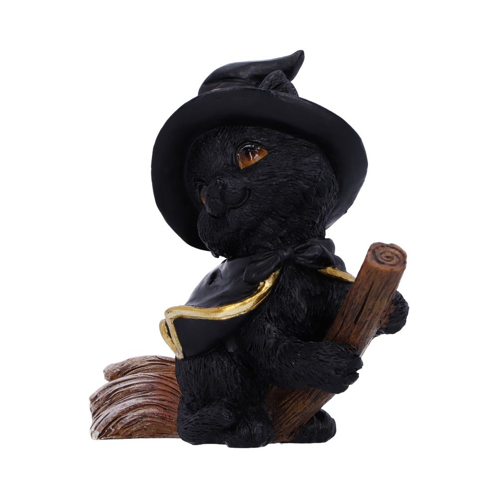 Tabitha Witches Familiar Black Cat and Broomstick Figurine