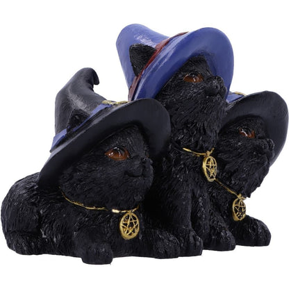 Familiar Felines Black Cats in Witches Hats Figurine