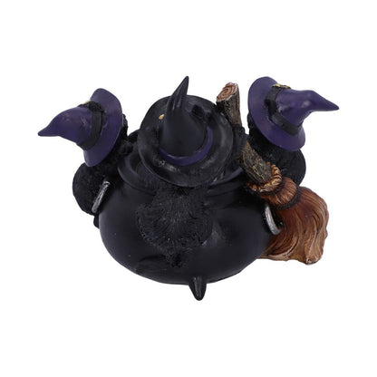 Familiar Cauldron Black Cat Candle Holder 12.5cm