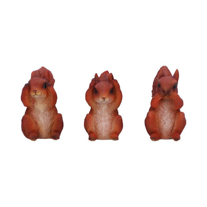 Three Wise Squirrel Figurines