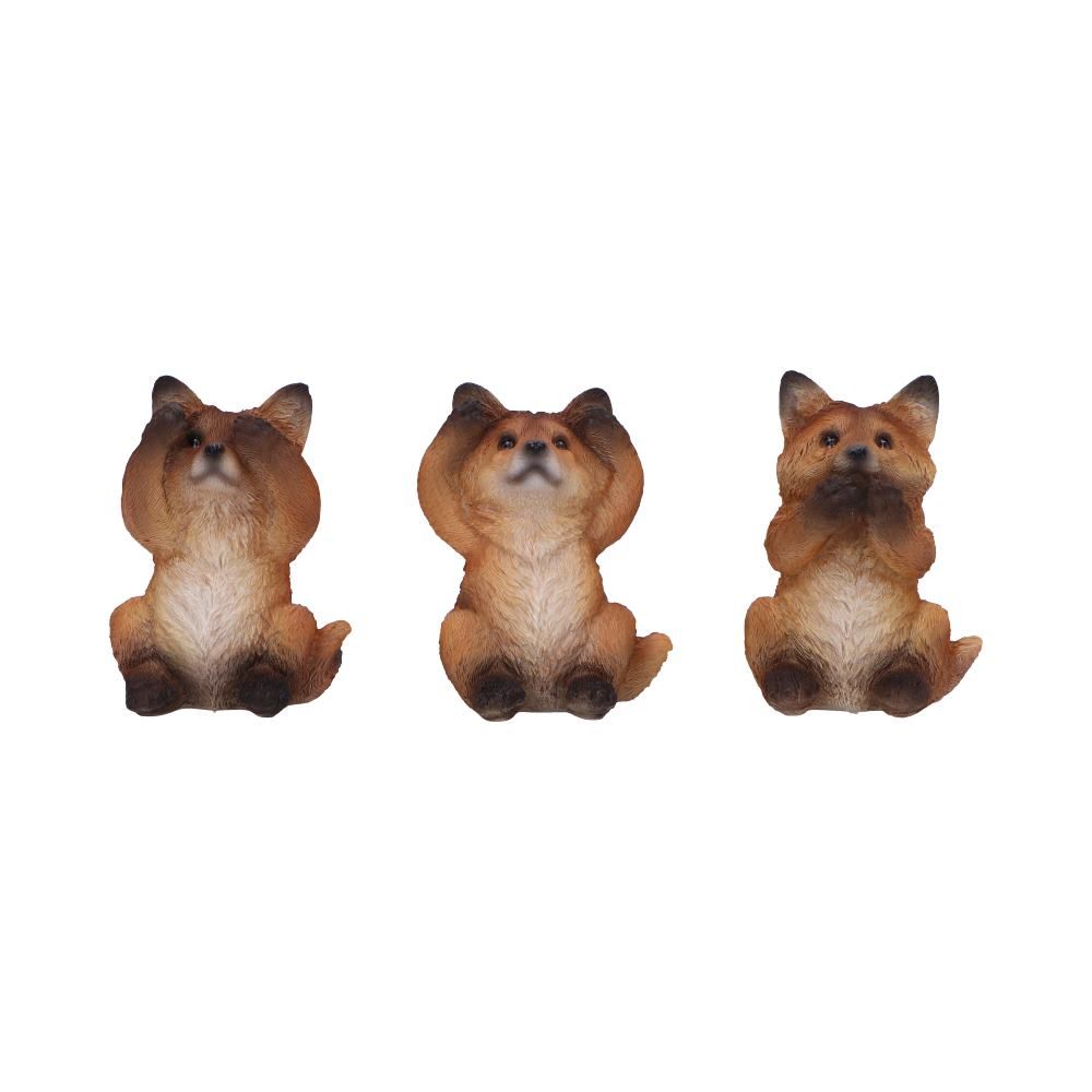 Three Wise Foxes Figurines