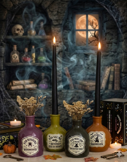 Set of 4 Potion Bottle Vases and Candle Holders