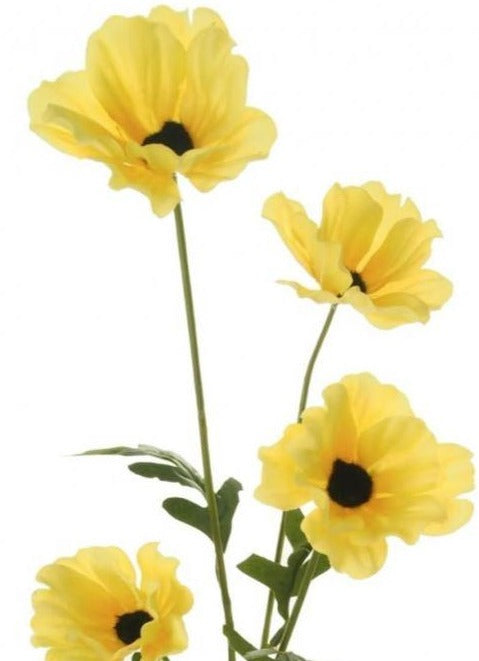 Artificial Wild Meadow Poppy Spray H49 cm