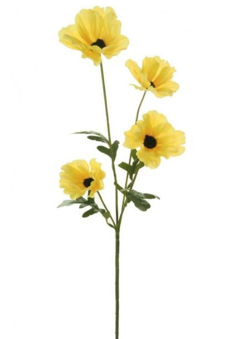 Artificial Wild Meadow Poppy Spray H49 cm