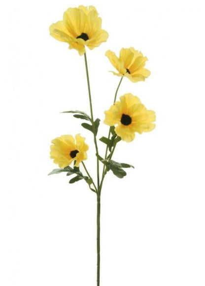 Artificial Wild Meadow Poppy Spray H49 cm