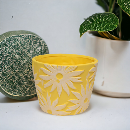 Sunshine Ceramic Indoor Plant Pot - Yellow