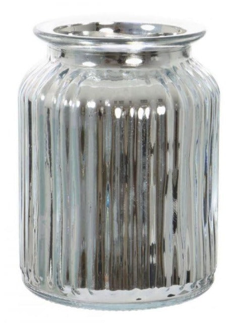 Metallic Silver Jar Vase