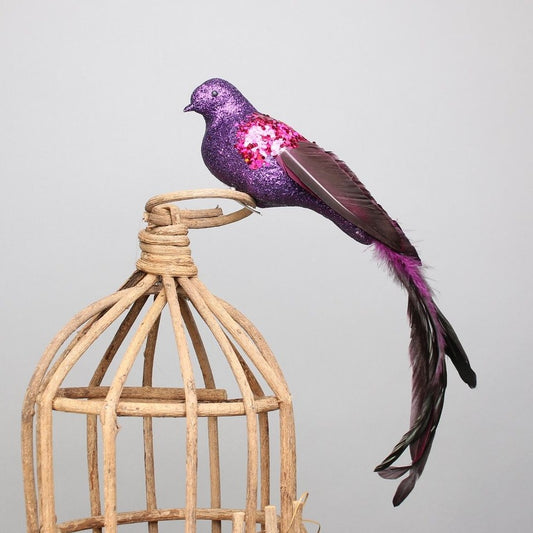 Purple Paradise Bird with Clip