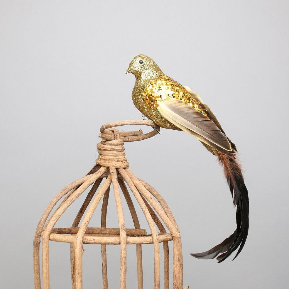 Gold Paradise Bird with Clip