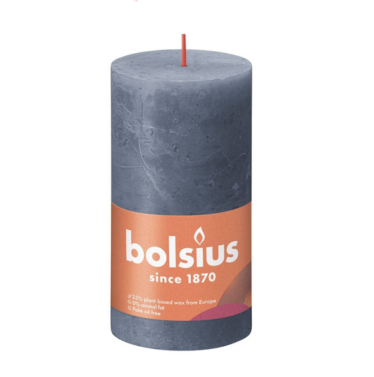 Bolsius Rustic Twilight Blue Pillar Candle Unscented