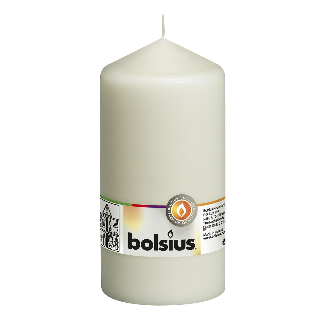 Ivory Bolsius Pillar Candle (150 x 78 mm)