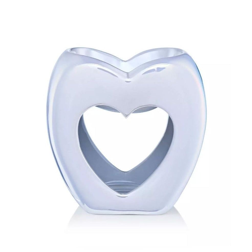 Ava May Heart Shaped Burner - Pearlised White