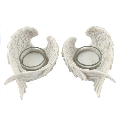 Two Angel Wing Tealight holders