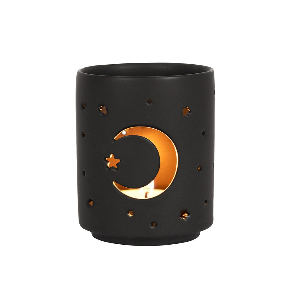 Small Black Mystical Moon Tealight Holder