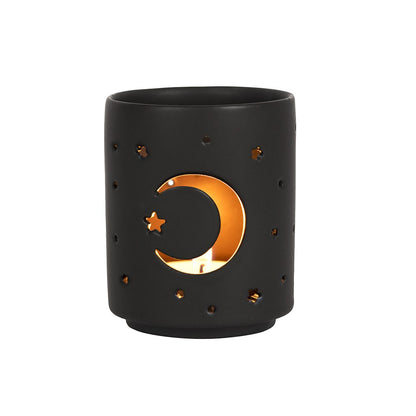 Small Black Mystical Moon Tealight Holder