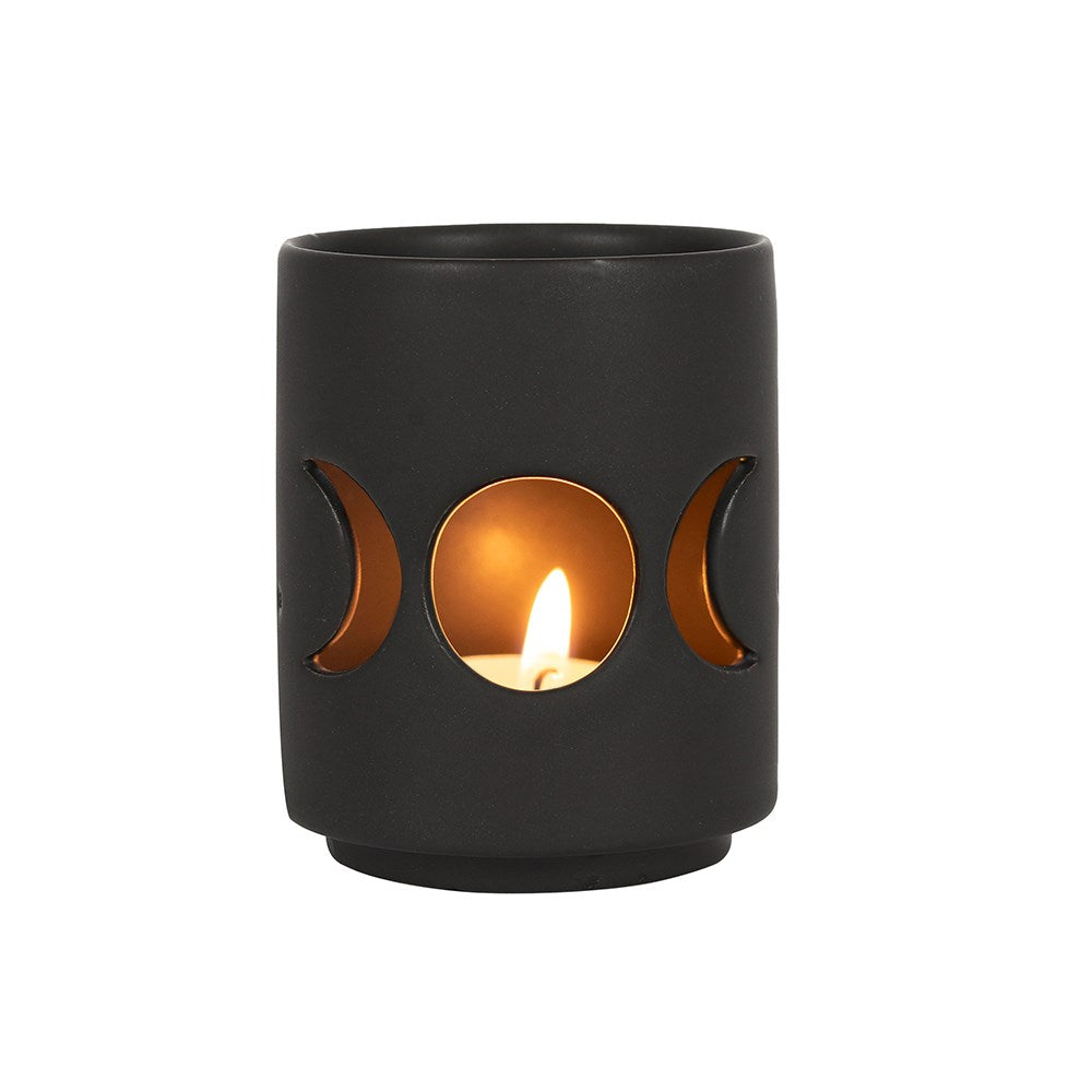 Small Black Triple Moon Tealight Holder