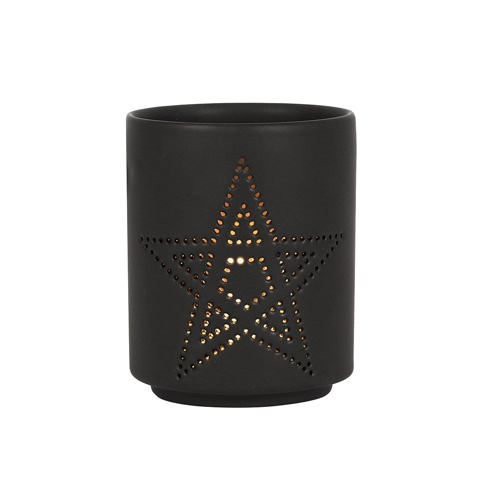 Small Black Pentagram Tealight Holder