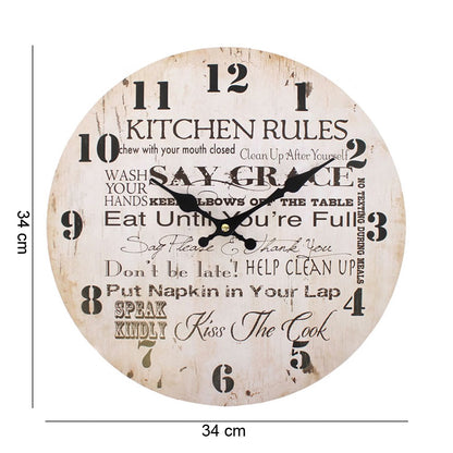 "Kitchen Rules" Wall Clock