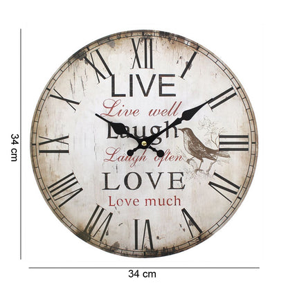 "Live, Laugh, Love" Wall Clock