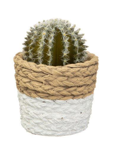 White Dip Cement Basket Planter