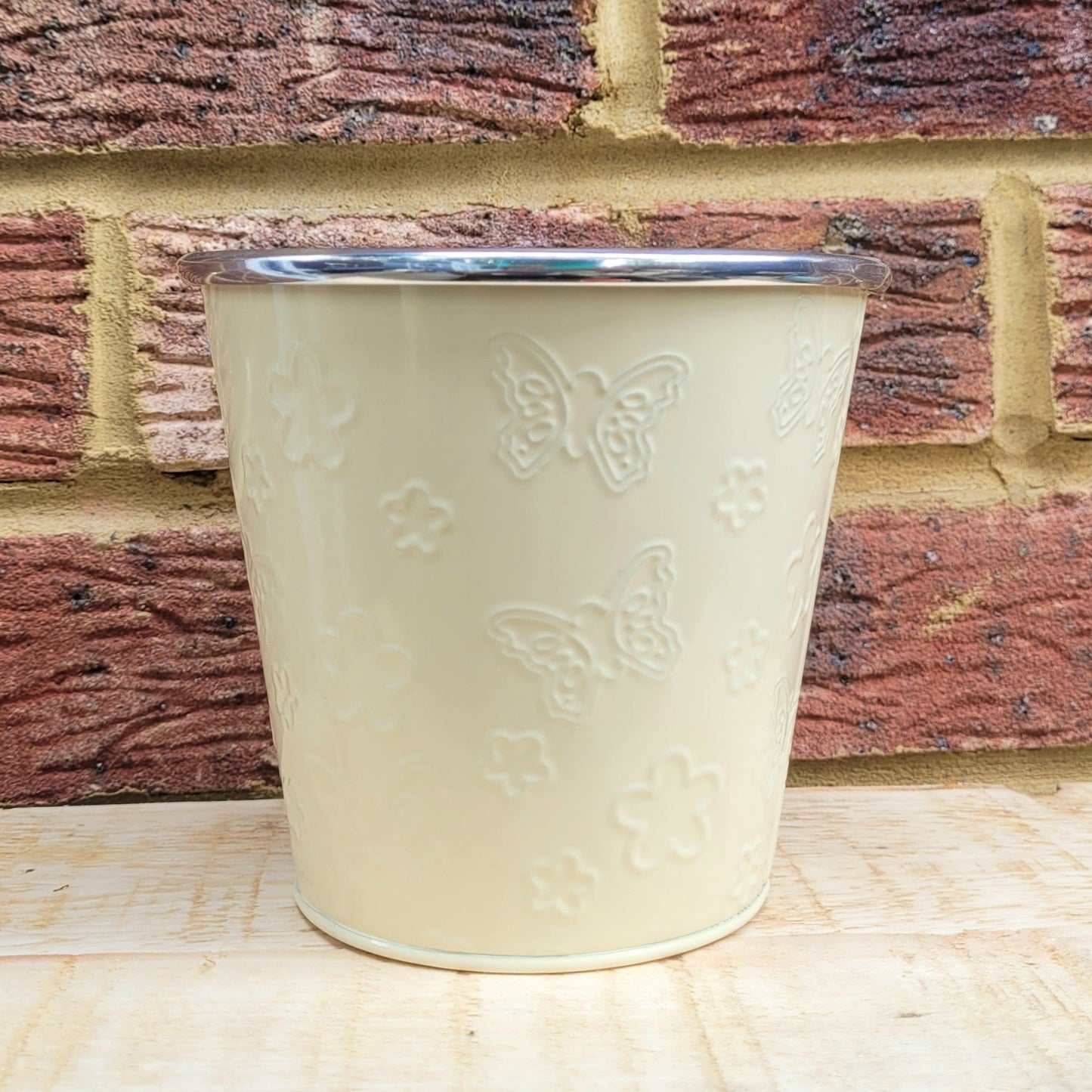 Cream Zinc Plant Pot