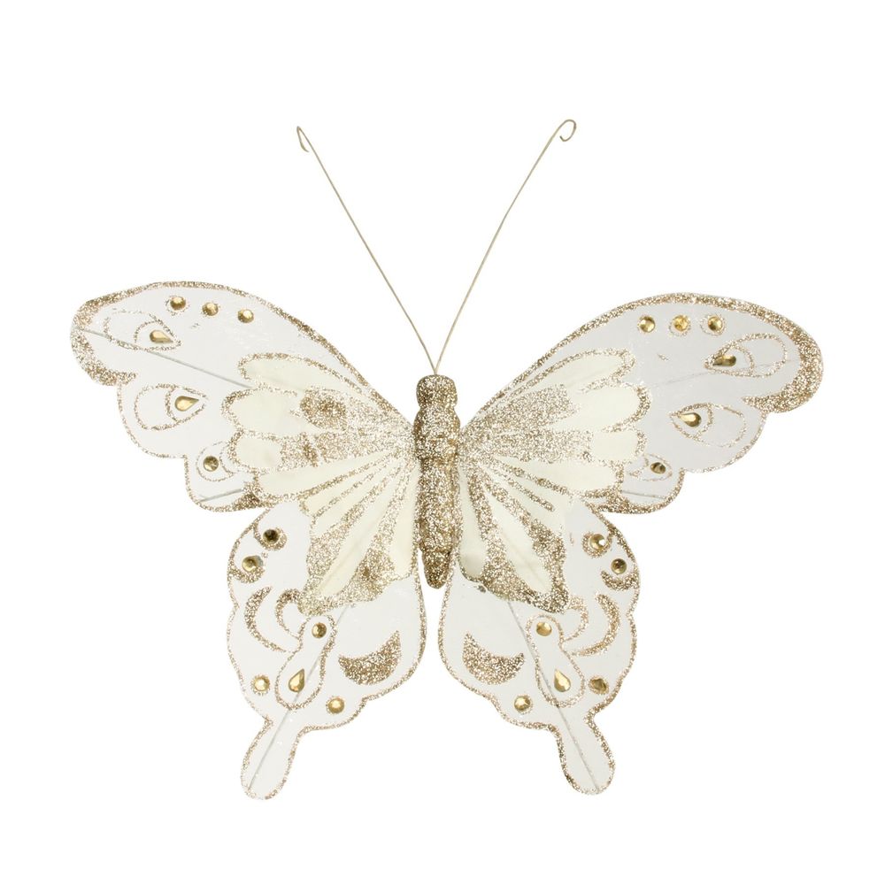 Champagne Glitter Butterfly (Pack of 6) 24cm