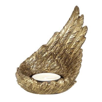 Gold Single Angel Wing Tealight Holder