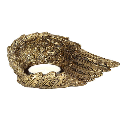 Gold Single Angel Wing Tealight Holder