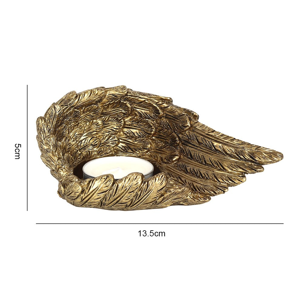 Gold Single Angel Wing Tealight Holder