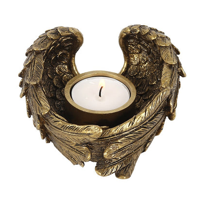 Gold Angel Wing Tealight Holder