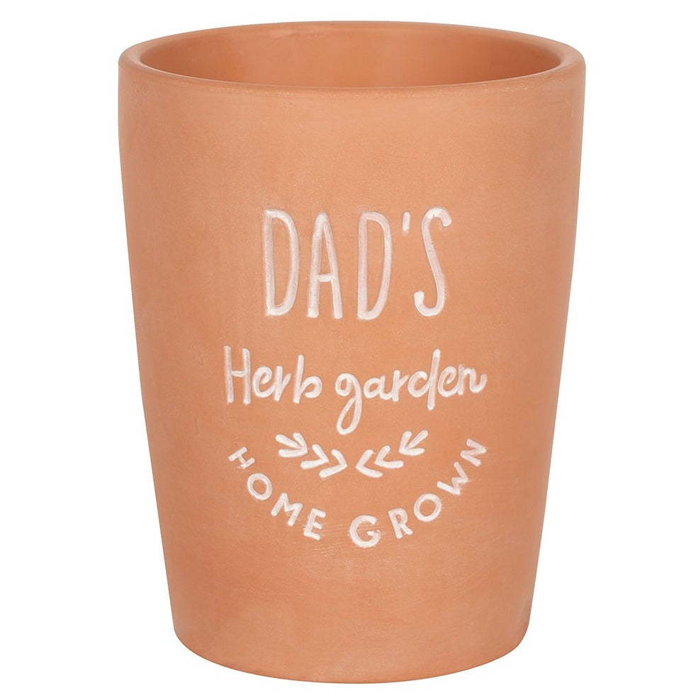 Terracotta Plant Pot "Dad's Herb Garden"