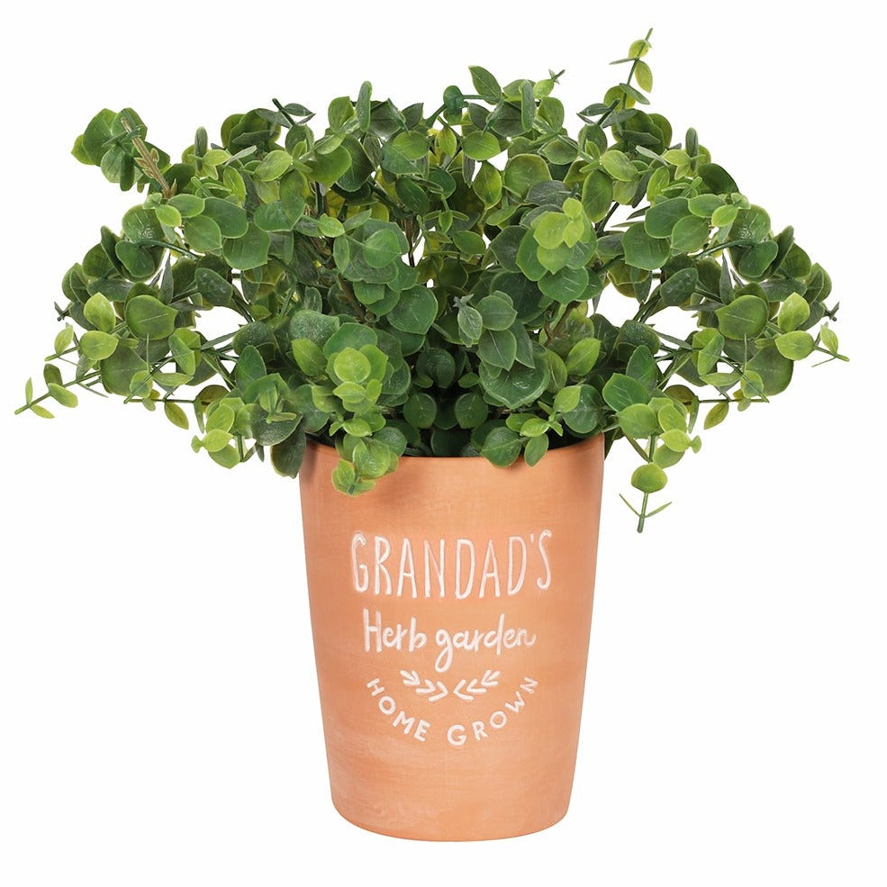 Terracotta Plant Pot "Grandad's Herb Garden"