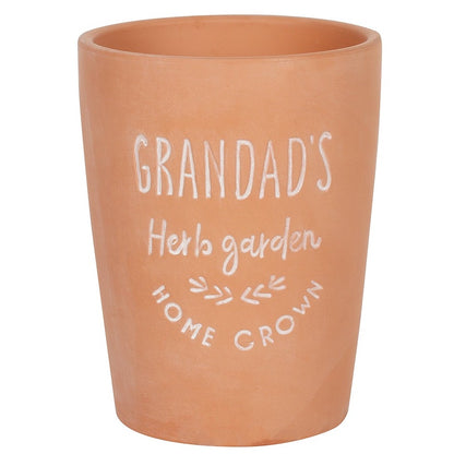 Terracotta Plant Pot "Grandad's Herb Garden"