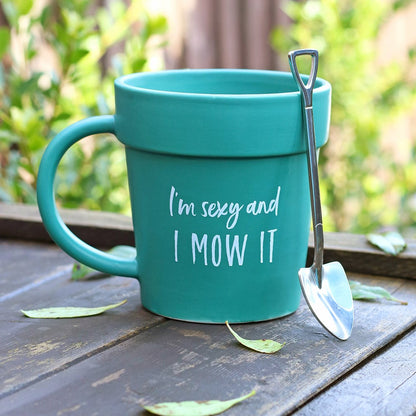 Novelty Pot Mug and Shovel Spoon