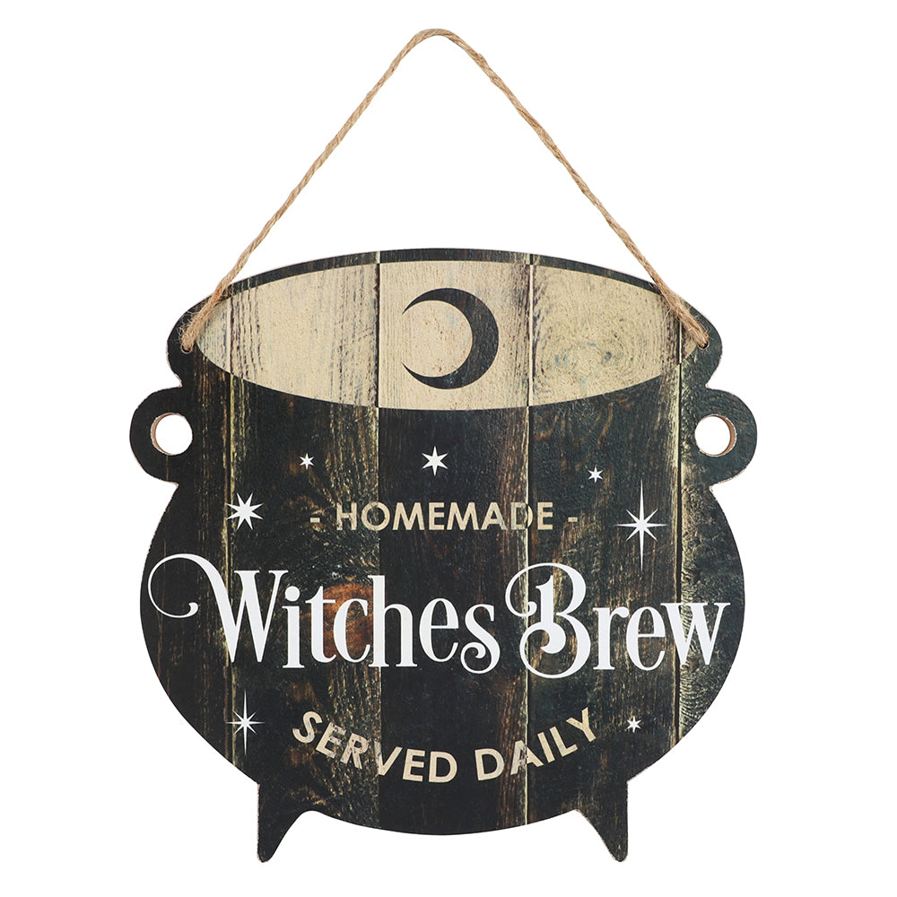 Witches Brew Cauldron Hanging Sign