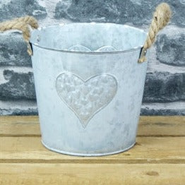 Zinc Heart Bucket