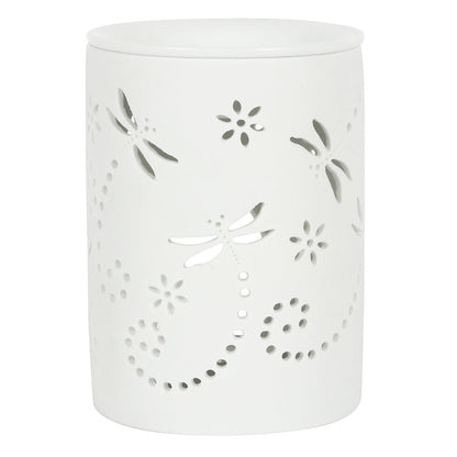 White Ceramic Dragonfly Oil Burner