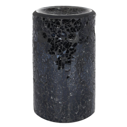 Black Pillar Crackle Glass Oil Burner