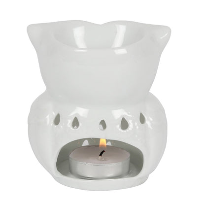 Ceramic White Owl Oil Burner